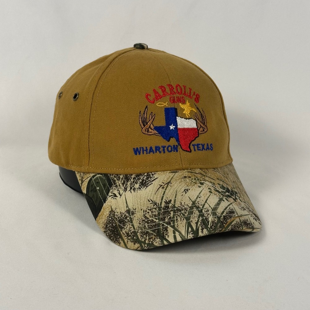 Carroll's Guns Wharton Texas Hat Men OS Brown Camo Brim Game Guard Baseball Cap